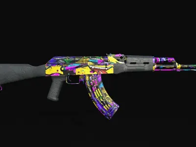 aka-47  four-types Low-poly 3D model