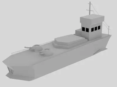 Warship Lowpoly 3D model