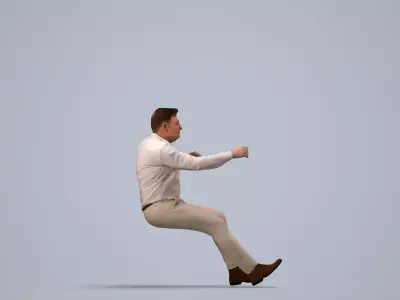 00195Eliot010 - Adult Caucasian man sitting in car driving 3D model
