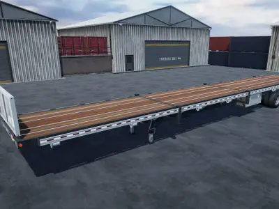 Flatbed trailer unity asset Low-poly 3D model