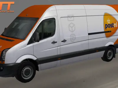 Volkswagen Crafter Van Post NL Low-poly 3D model