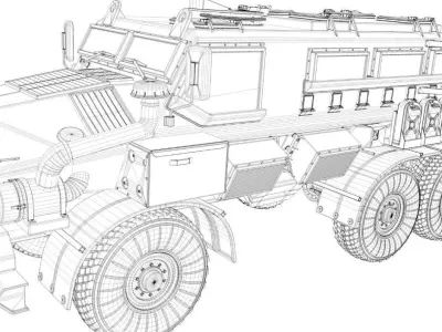 Truck Military Sand Casspir 3D model