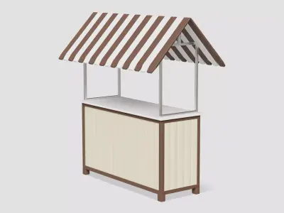 Wooden Food Stand 02 3D model