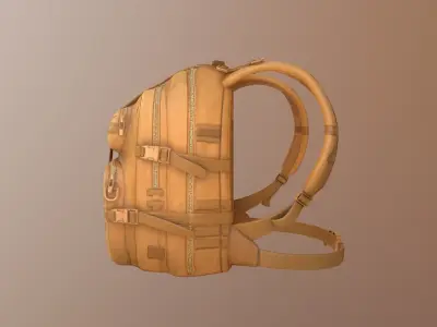 Military Backpack Low-poly 3D model