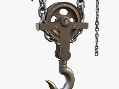Chain Hoist with Hook M1 3D model