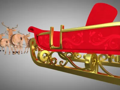Claus deer 3d Rigged and Animated Low-poly 3D model