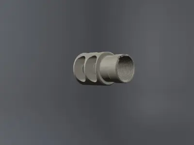 DTK-2 Zenit Muzzle Brake Compensator Low-poly 3D model