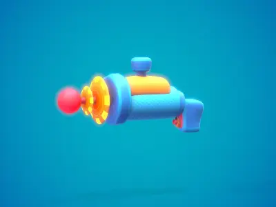 Stylized Laser Gun Low-poly 3D model