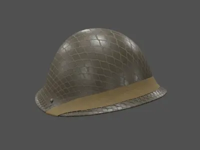 Mk III Turtle helmet with netting Low-poly 3D model