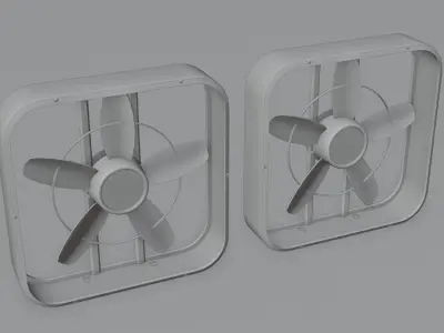 Box Fan with 4K and 2K Textures Low-poly 3D model