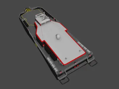 AIRCAT35 Crewliner vessel 3D model Low-poly 3D model