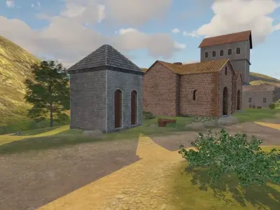 Hilltop Village 3D model buy