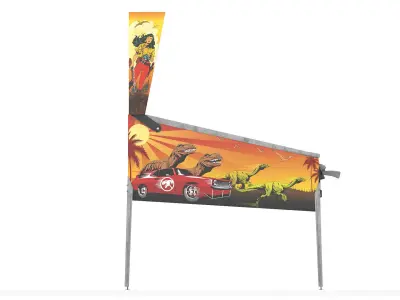 Fast cars and dinosaurs pinball Low-poly 3D model