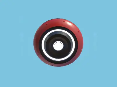 Cartoon UFO A8 - SciFi Flying Saucer - Red Black Low-poly 3D model