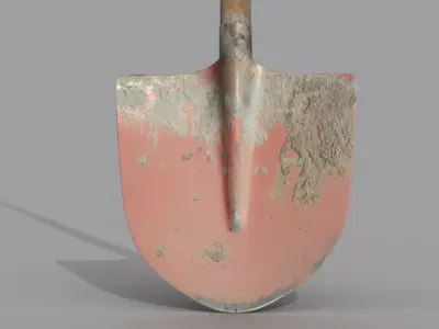 Realistic Used Shovel Low-poly 3D model