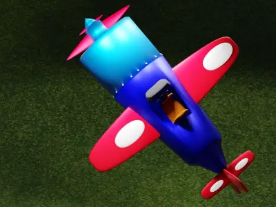 plane war cartoone 3D model