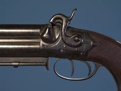 Howdah Hollis pistol Low-poly 3D model