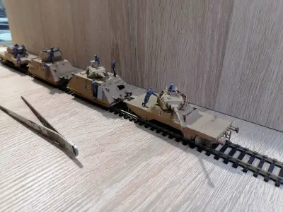 Armored train H0 scale 3D print model