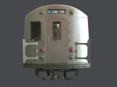 Metro subway train Low-poly 3D model
