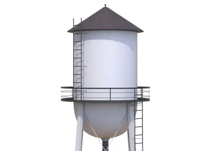 WaterTower PBR Low-poly 3D model