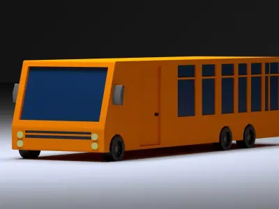 Cartoon Low-Poly School bus vehicle for game-ready 3D model Low-poly 3D model