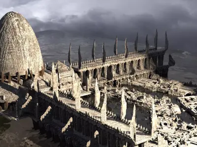Druid City Star Wars Inspired Sith compound 3D model
