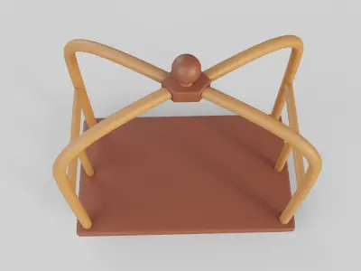 Cartoon Style Hotel Trolley and Suitcase 3D model