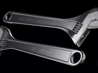 Wrench Adjustable 24 inch  Game Ready 4K PBR 5 Skins Low-poly 3D model