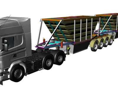 HOPPER TYPE SEMI-TRAILER Free 3D model
