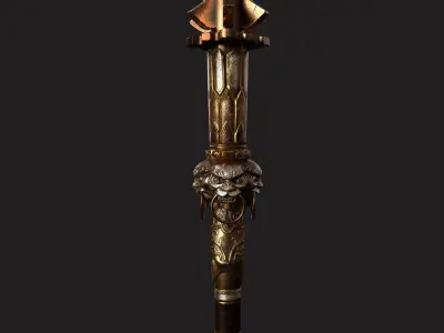 Combat Staff 01 V2 Low-poly 3D model