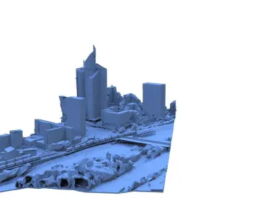 Trains in City 3D model