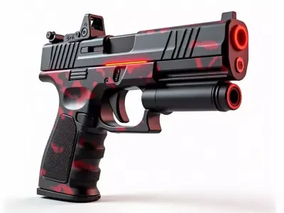 Tactical Inferno Pistol 3D Model Elite Commando Sidearm Low-poly 3D model