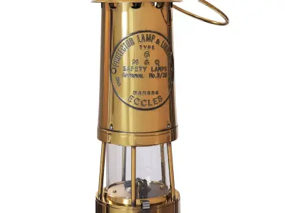 Brass and Cast Iron Miners Lantern 3D model