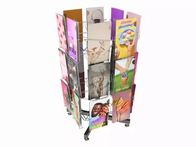 Rotating Postcard Display 3D model