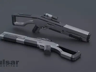 Sci-Fi Plasma Rifle Game Ready Low-poly 3D model