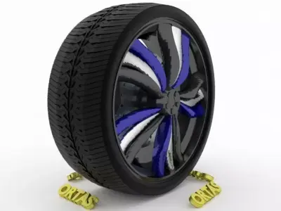 ORTAS CAR WHEEL RIM 122 GAME READY WHEEL RIM TIRE 3D model