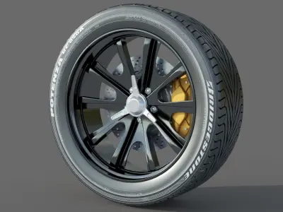 wheel Rim Tire 8 3D model