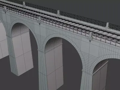 Railway viaduct PBR 3D model