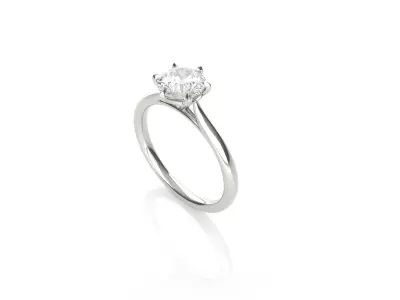 Six Prongs Diamond Solitaire Ring  3D print model