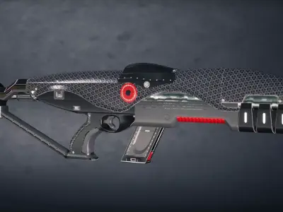 Modern SciFi Rifles Bundle 4 Low-poly 3D model
