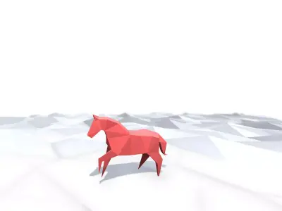 Origami Horse Low-poly 3D model