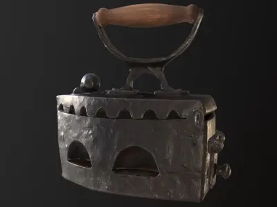 Vintage Coal Iron Low-poly 3D model