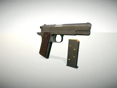 45mm Pistol Low-poly 3D model