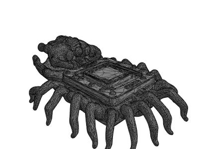 SciFi Microchip Spider Robot Low-poly 3D model