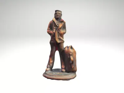 Naval Soldier Decorative Military Figurine 3D Model 3D model