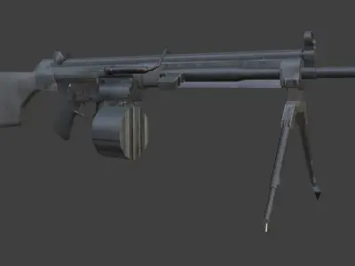 machine gun hk21 Low-poly 3D model