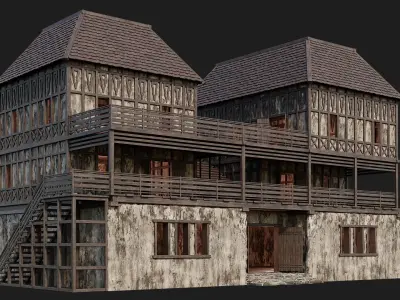 Old Medieval House 4K Textures GameReady 151 Low-poly 3D model