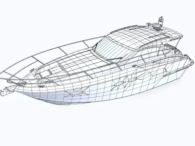 Small Motor Yacht Low-poly PBR Low-poly 3D model