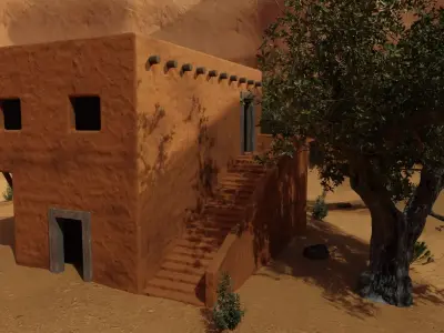 Desert Oasis Settlement village  3D model