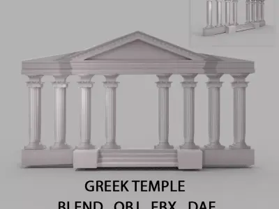 Greek Temple  Low-poly 3D model